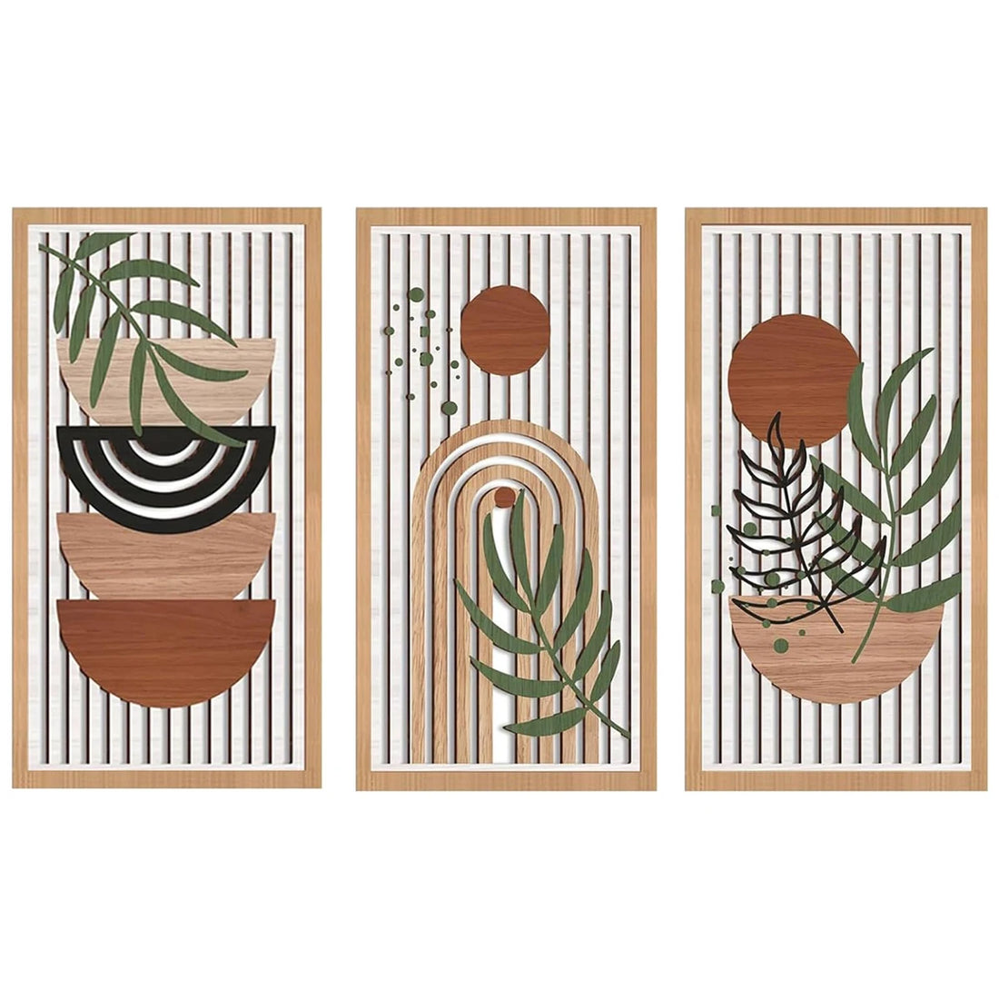3Pcs Bohemian Wooden Wall Art