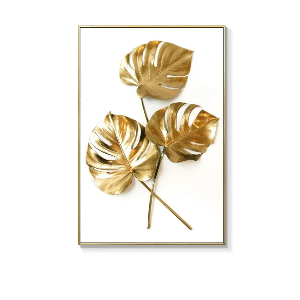 Scandinavian Gold Botanical Wall Art