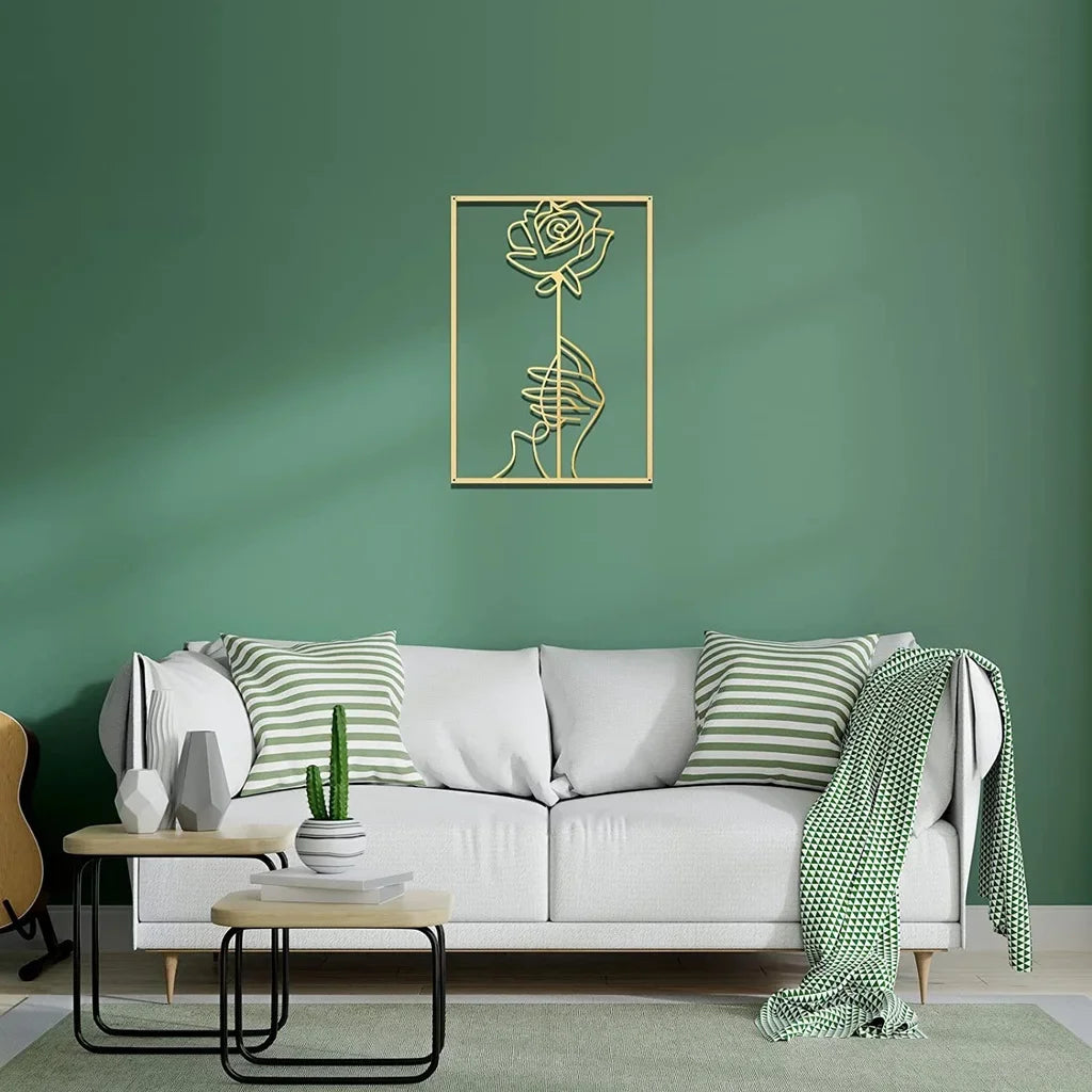 Modern Female Silhouette Metal Wall Art