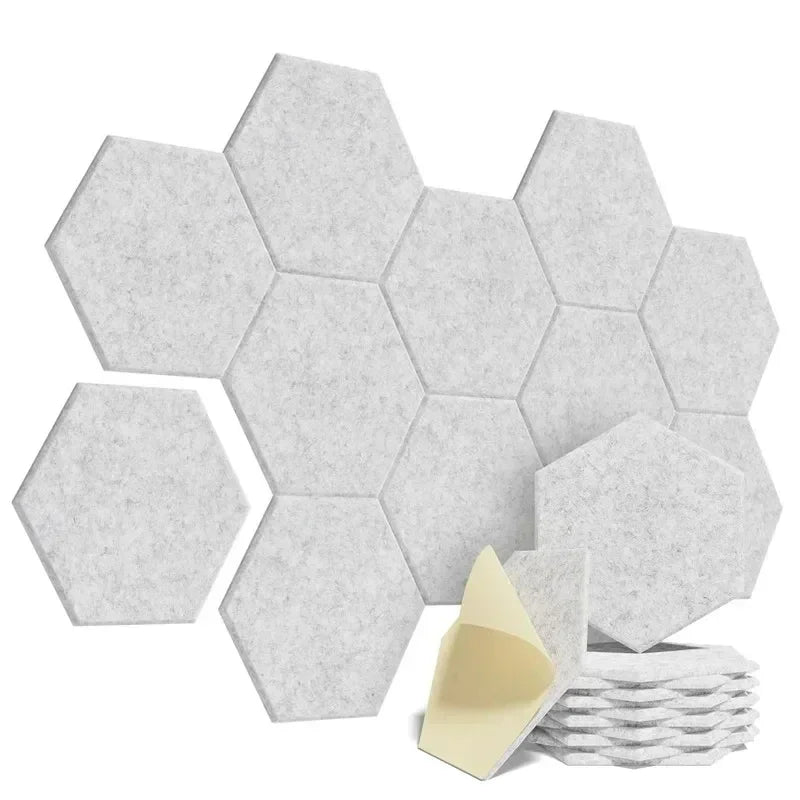 12-Piece Hexagon Soundproof Foam Panels