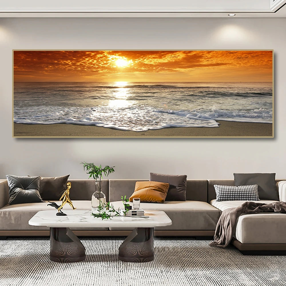 Beach Sunset Landscape Canvas Poster