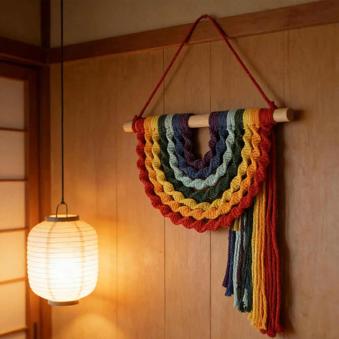Handmade Macrame Rainbow Wall Hanging