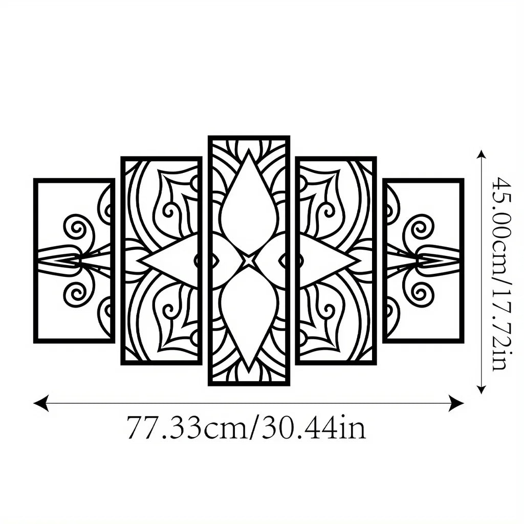 Mandala Metal Wall Art – 5-Piece Set