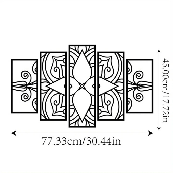 Mandala Metal Wall Art – 5-Piece Set