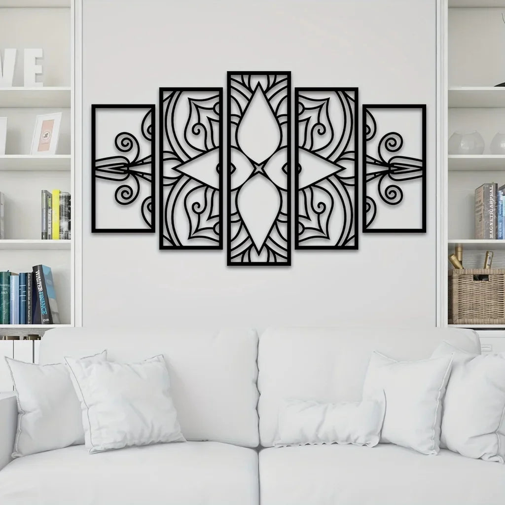 Mandala Metal Wall Art – 5-Piece Set