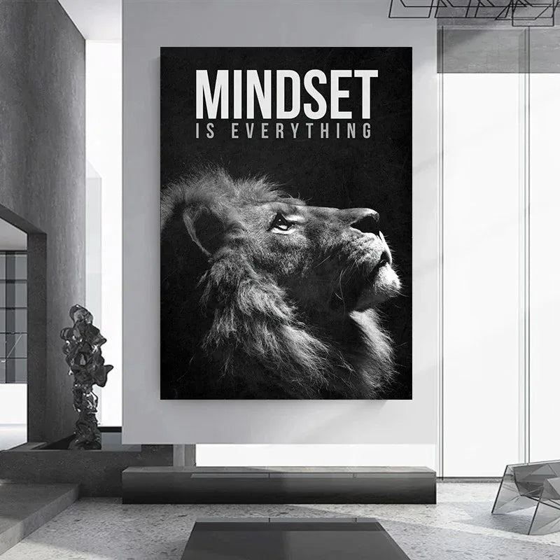 Motivational Lion Canvas Poster