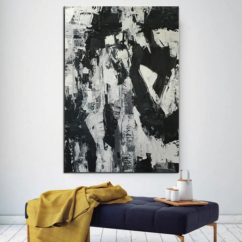Modern Black & White Plant Canvas Poster