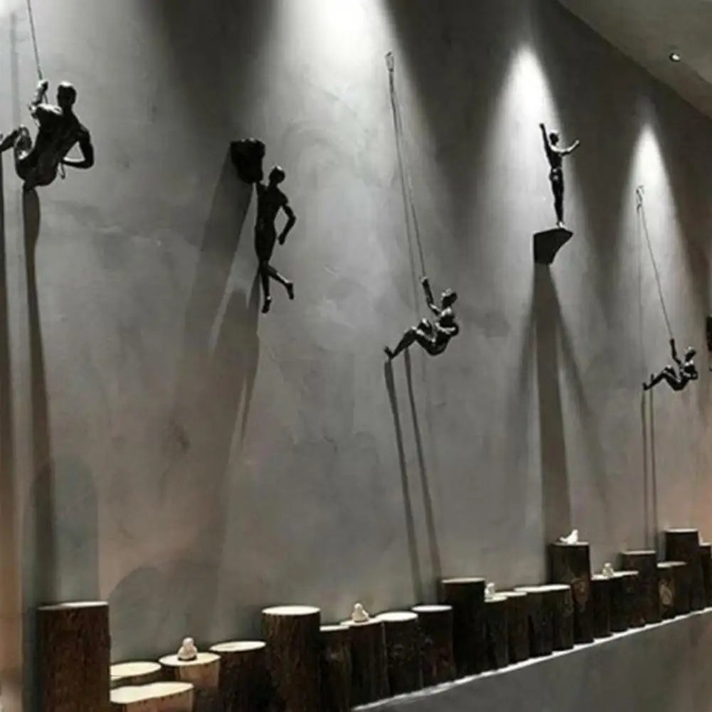 Rock Climber Resin Wall Sculpture