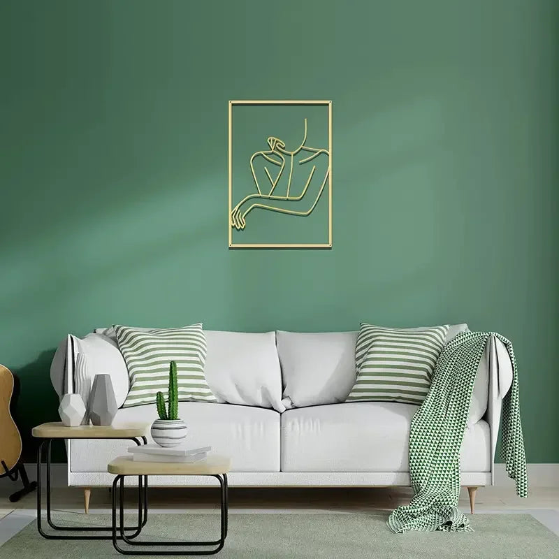 Modern Female Silhouette Metal Wall Art