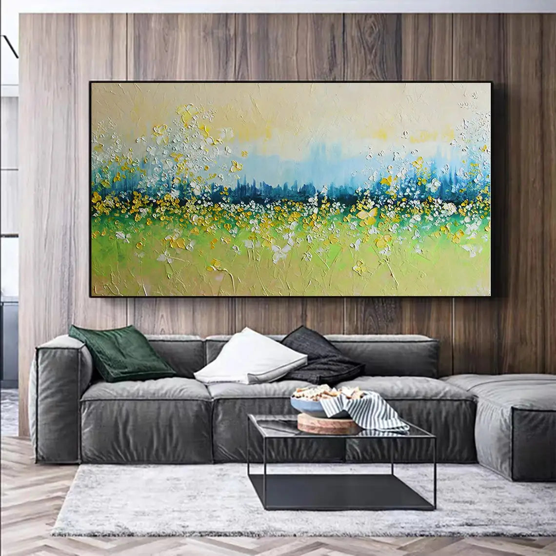 Abstract Flower Landscape Oil Painting