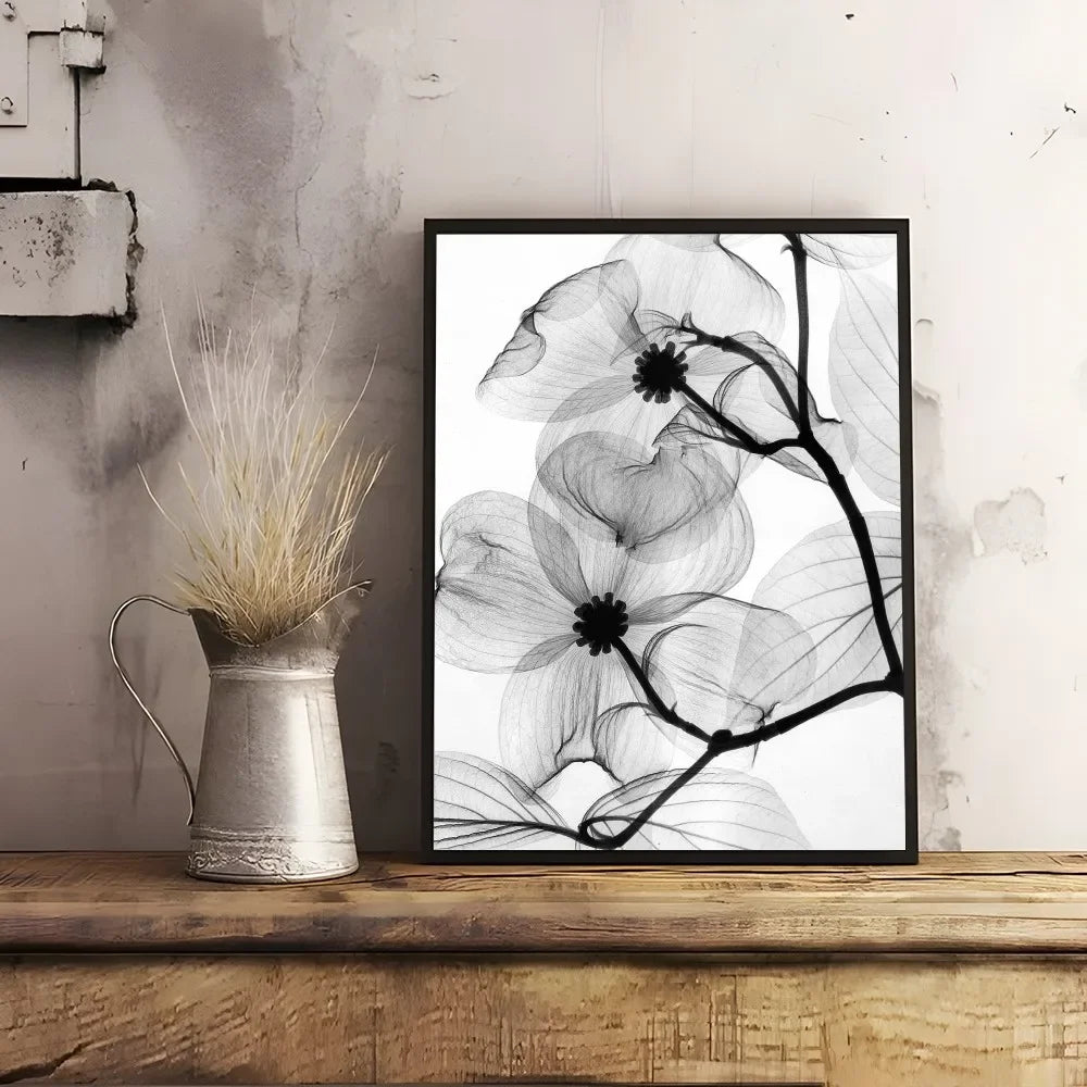 Black & White Plant Canvas Wall Art