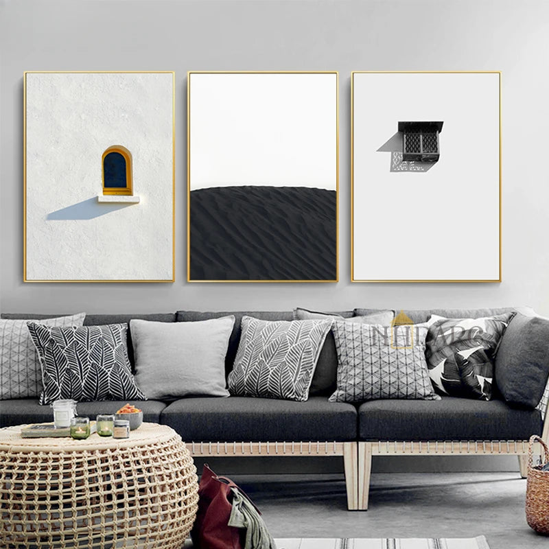 Scandinavian Black & White Canvas Wall Art