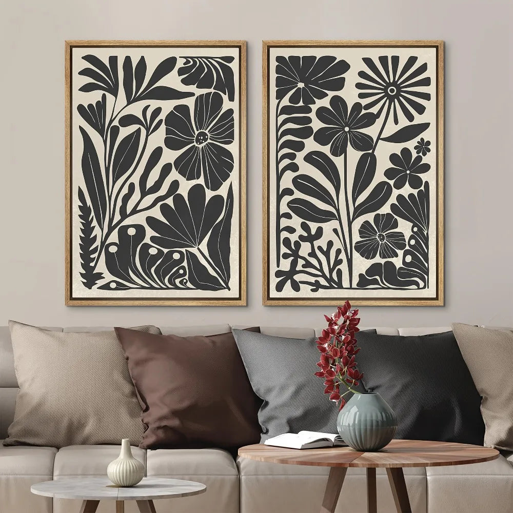 2PCS Boho Floral Canvas Set