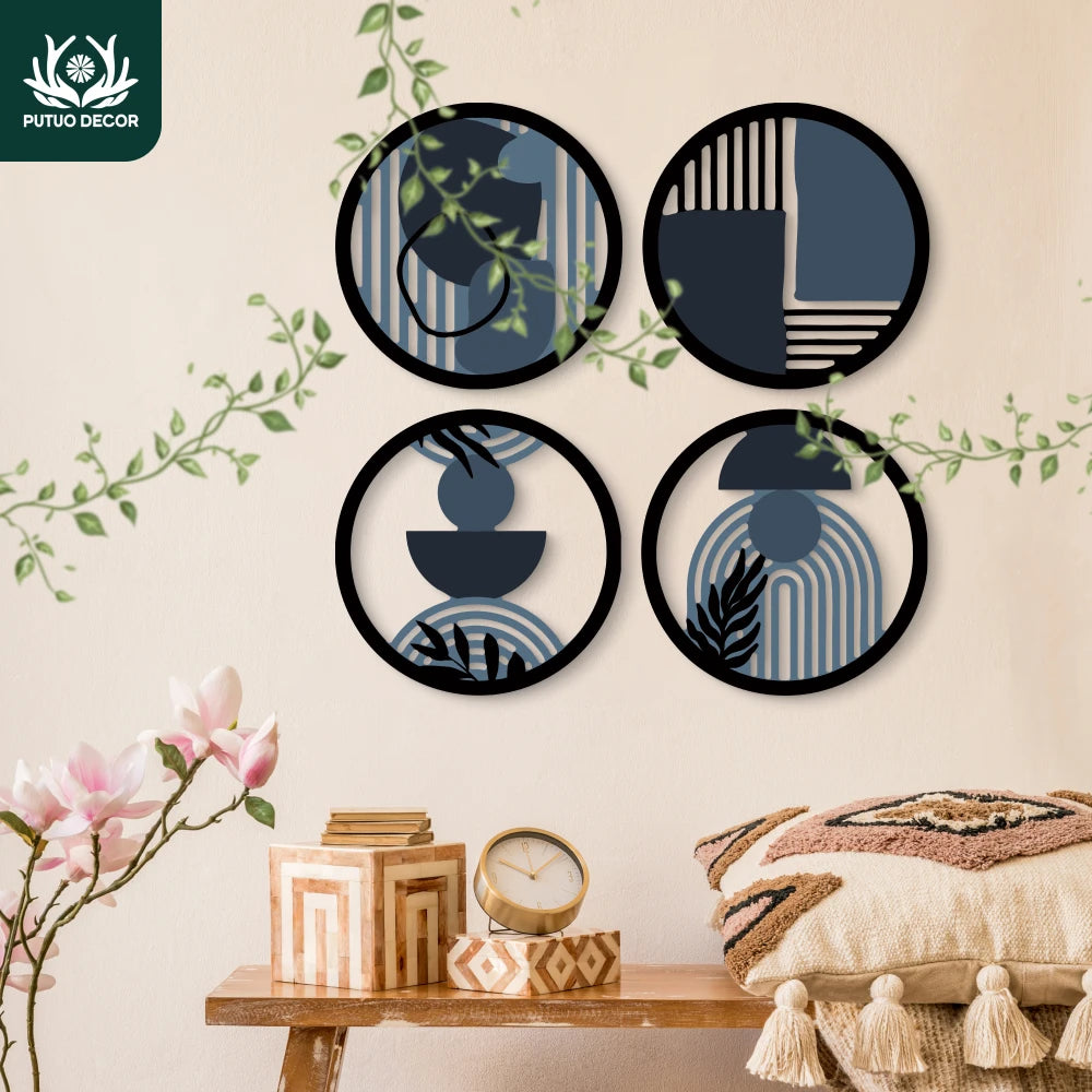 2D Flat 4pc Boho Wooden Hanging Sign