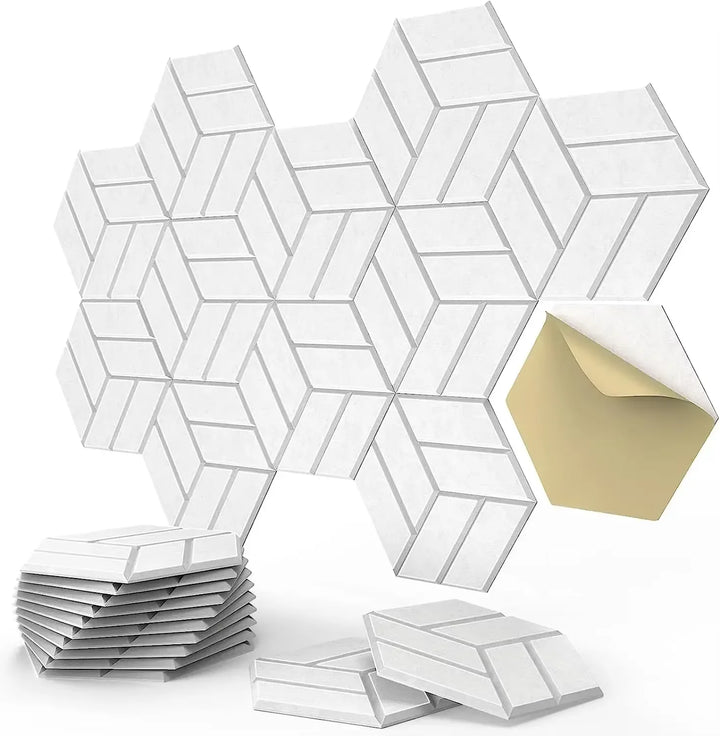 12-Pack White Hexagon Acoustic Panels