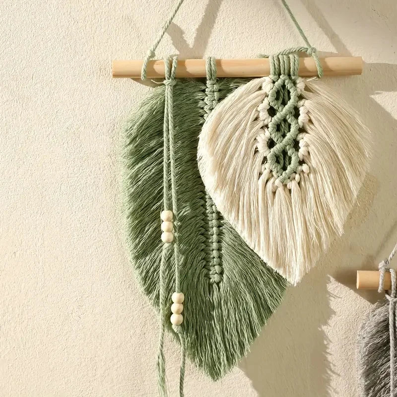 Handmade Macrame Leaf Wall Decor