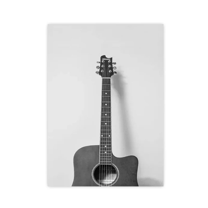 Black & White Music Records Canvas Poster