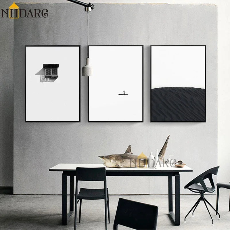 Scandinavian Black & White Canvas Wall Art