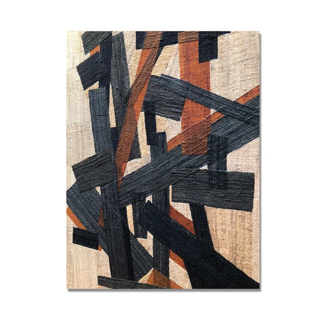 Retro Black Geometry Canvas Wall Art