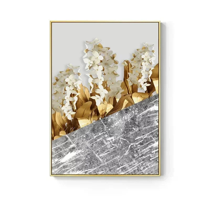 Scandinavian Gold Botanical Wall Art