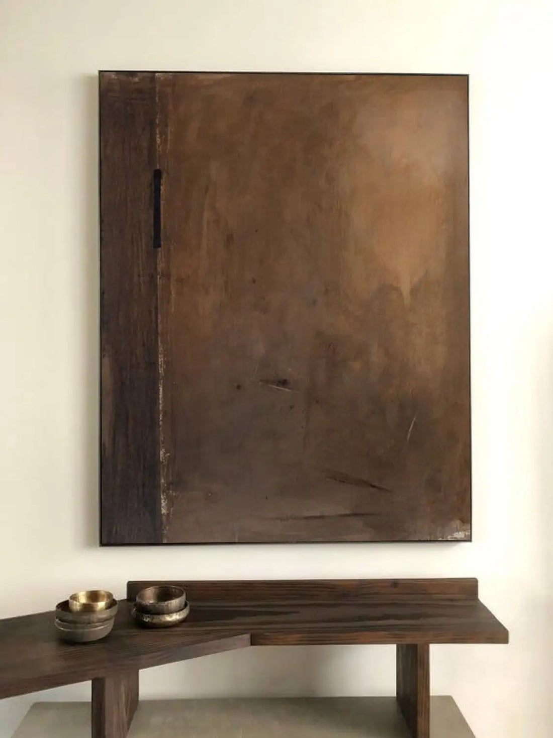 Beige Textured Abstract Canvas
