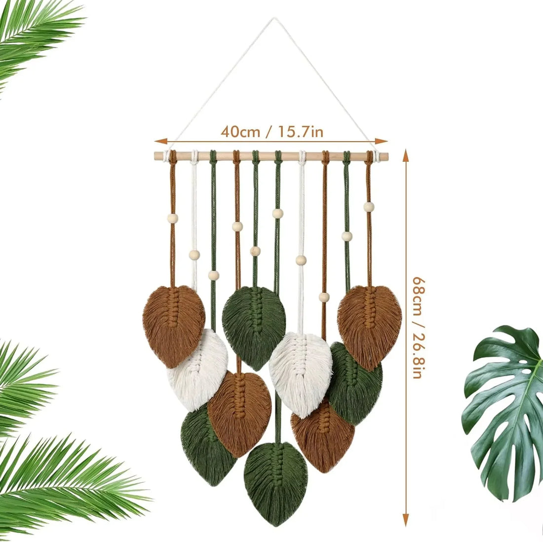 Green Leaf Macrame Wall Hanging