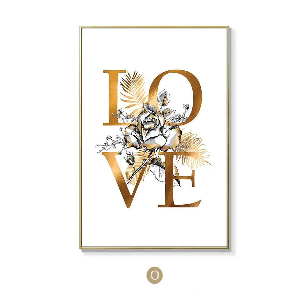 Scandinavian Gold Botanical Wall Art
