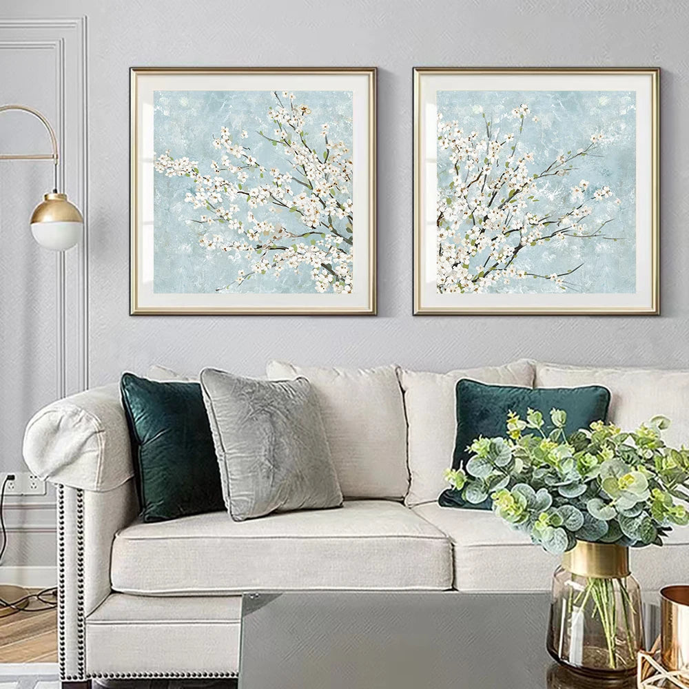 Nordic Cherry Blossom Canvas Set