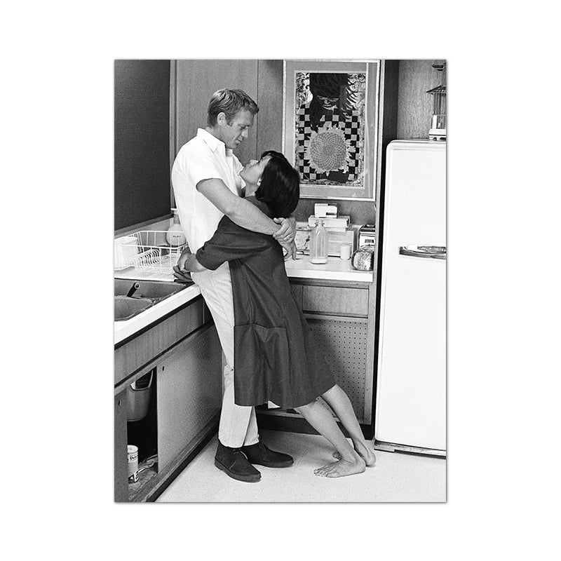 Black & White Movie Star Canvas Poster