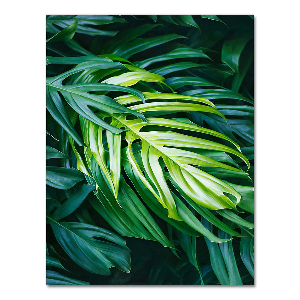 Tropical Monstera Palm Canvas Poster