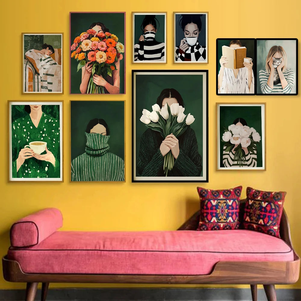 Abstract Woman Flower Canvas Poster