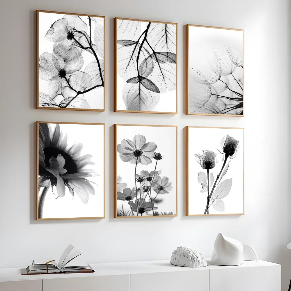 Black & White Plant Canvas Wall Art