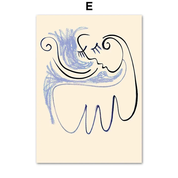 Scandinavian Girl Abstract Canvas Art