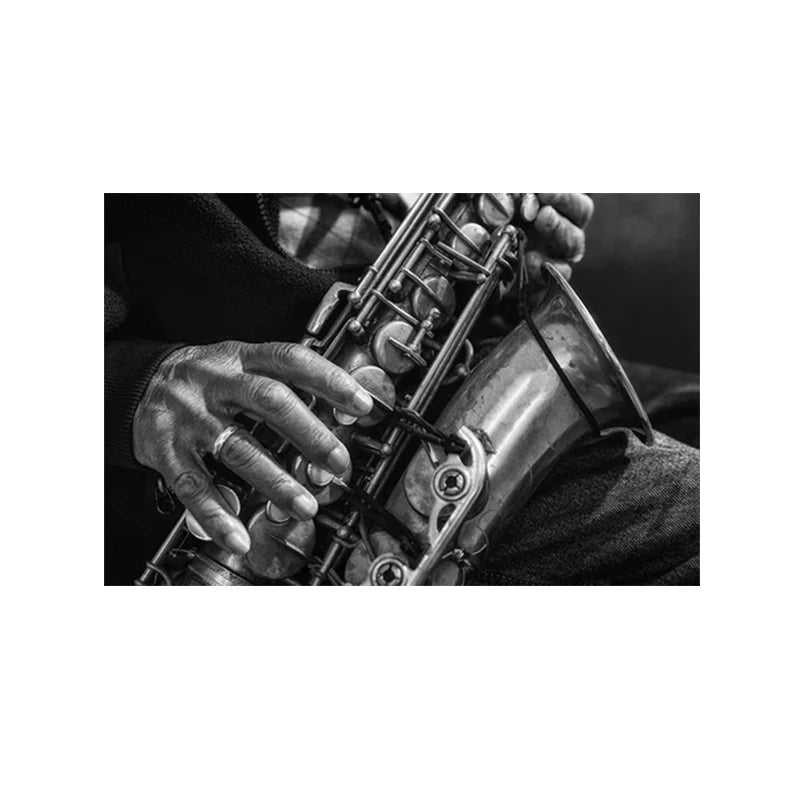 Black & White Music Records Canvas Poster
