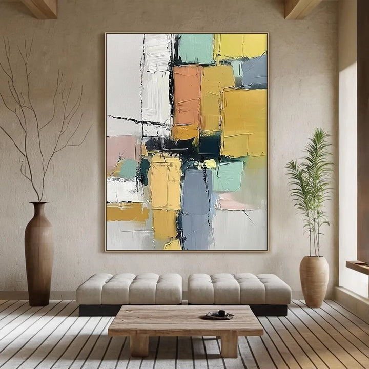 Beige Textured Abstract Canvas