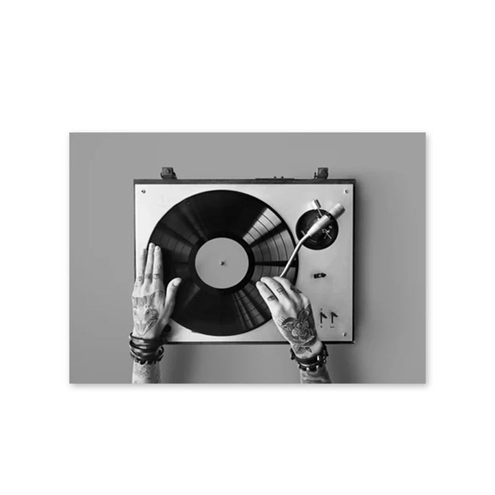 Black & White Music Records Canvas Poster