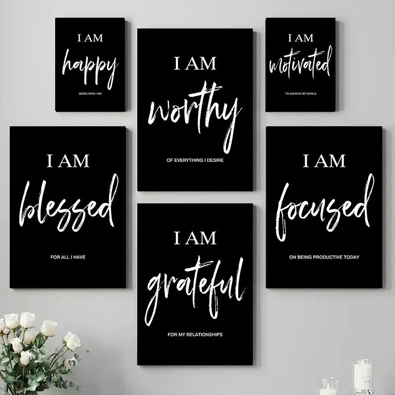 Black White Inspiring Quote Canvas Poster