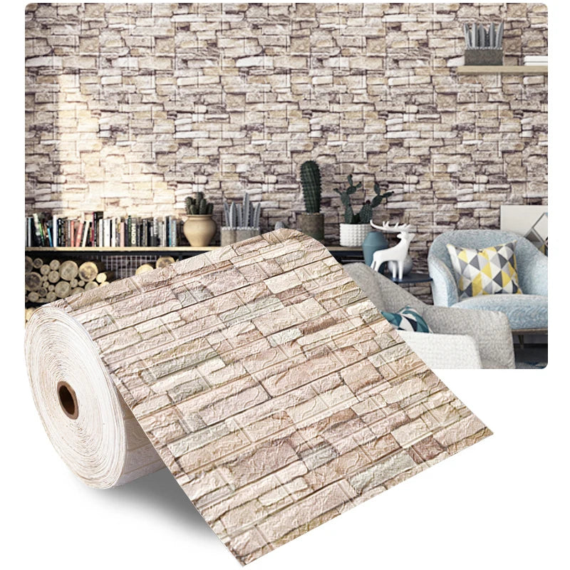 70×100 cm 3D Brick Foam Wall Sticker