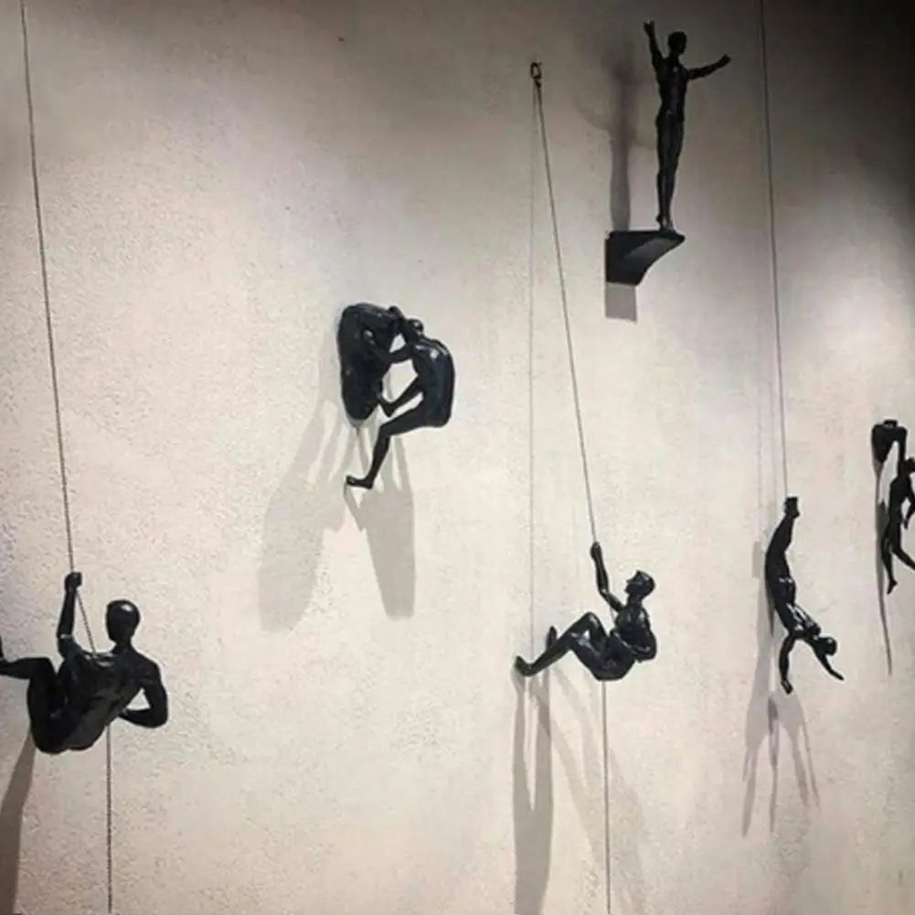 Rock Climber Resin Wall Sculpture