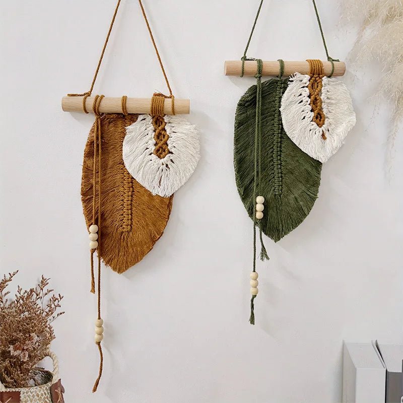 Handmade Macrame Leaf Wall Decor