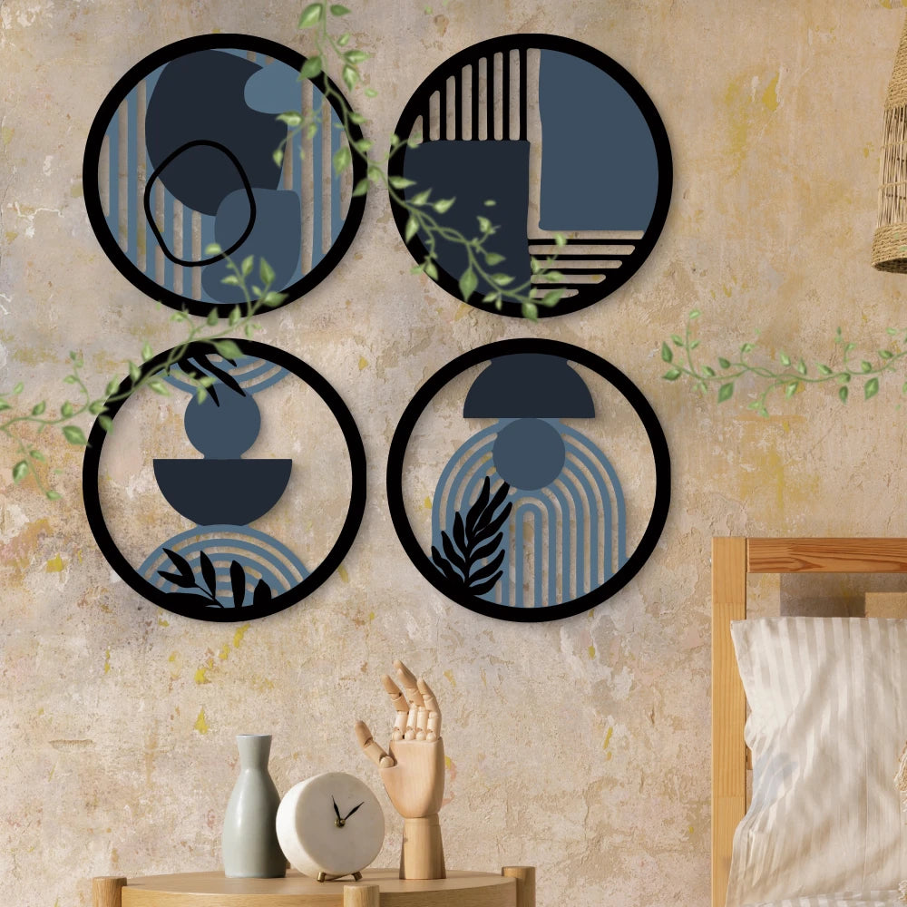 2D Flat 4pc Boho Wooden Hanging Sign