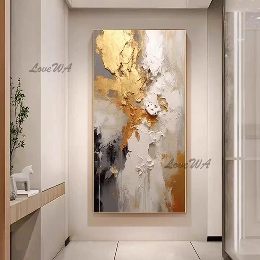 Large Hand-Painted Abstract Oil Painting