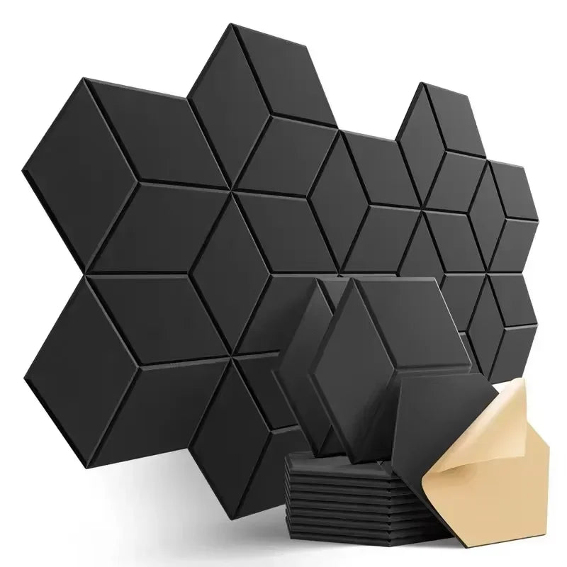 12-Piece Hexagon Soundproof Foam Panels