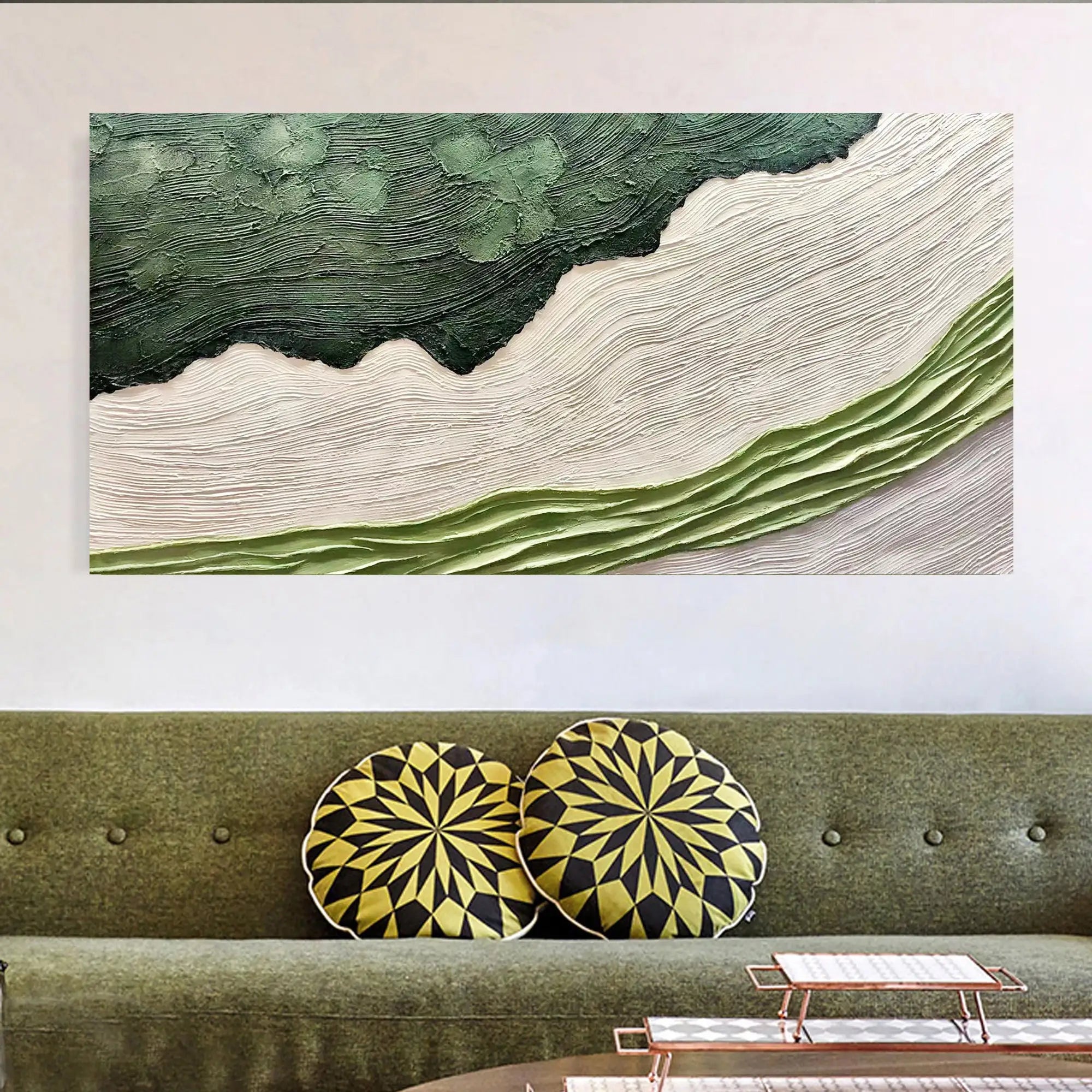 Abstract Green Ocean Canvas Print