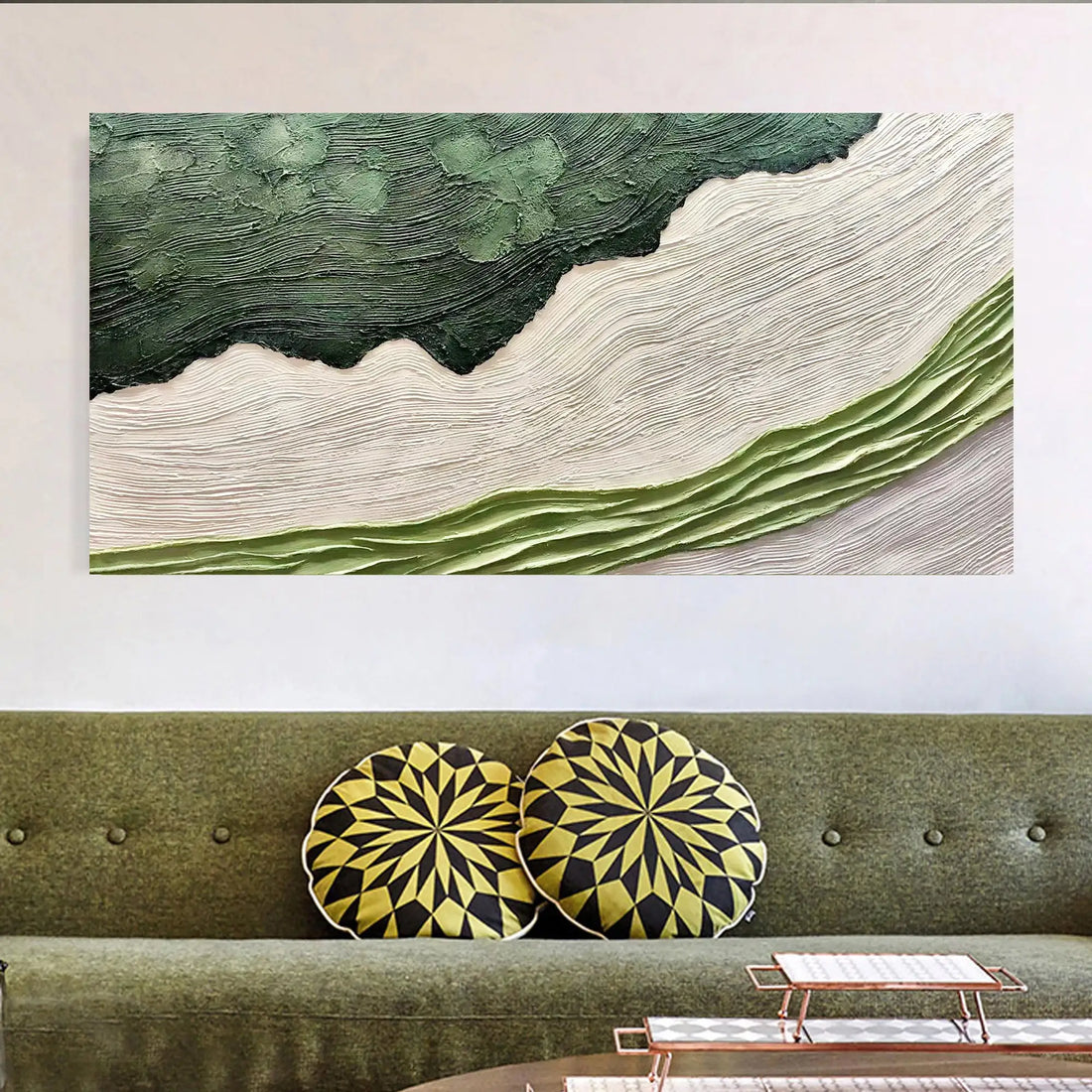 Abstract Green Ocean Canvas Print