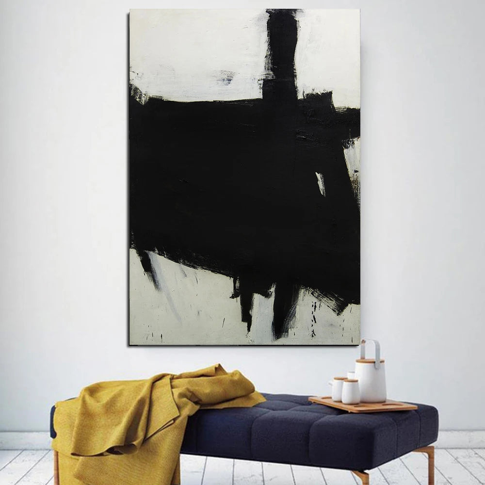 Modern Black & White Plant Canvas Poster