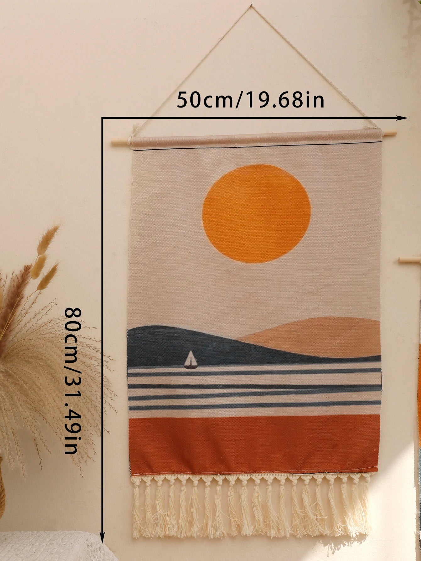 Boho Linen Tapestry Wall Hanging