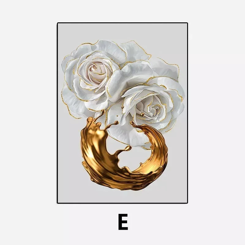 Scandinavian Gold Botanical Wall Art