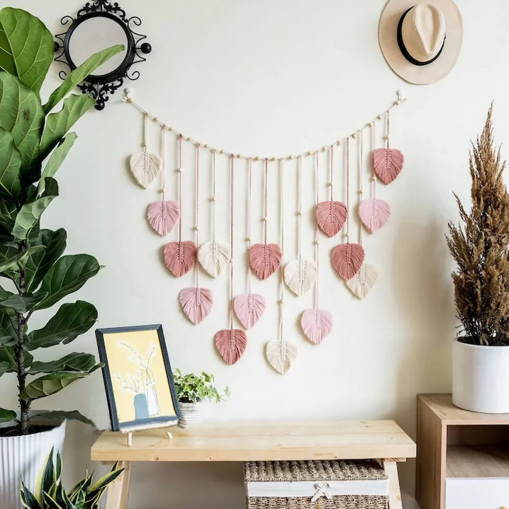 Large Leaf Macrame Wall Tapestry