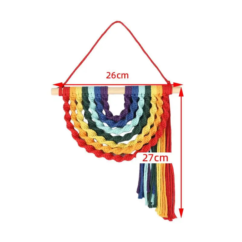 Handmade Macrame Rainbow Wall Hanging